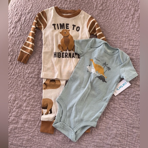 Carter’s 18M Bundle - Snug Fit Pajamas & Dinosaur Onsie NWT - Picture 1 of 10